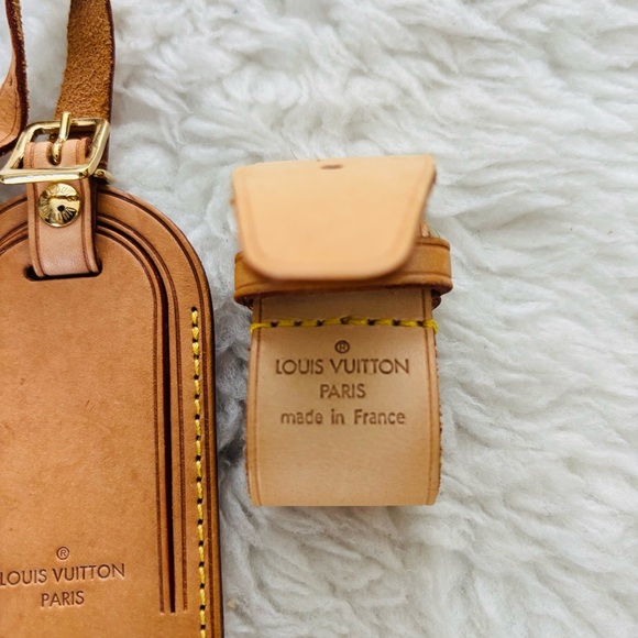 Louis Vuitton Brown Leather Luggage Tag/Piognet Set - Picture 6 of 10
